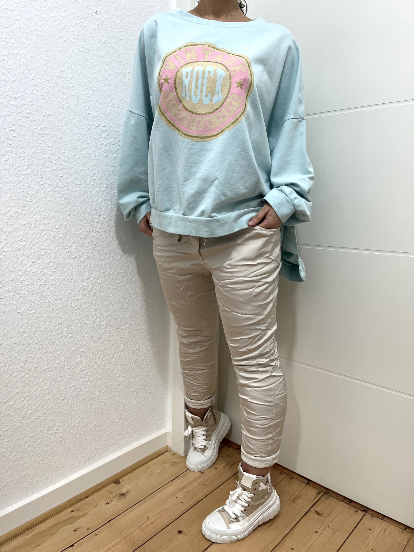 Sweatshirt vintage türkis